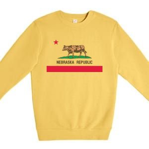 California Style Nebraska State Flag Premium Crewneck Sweatshirt