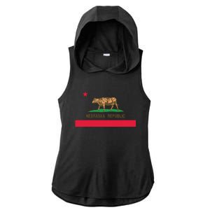 California Style Nebraska State Flag Ladies PosiCharge Tri-Blend Wicking Draft Hoodie Tank