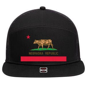 California Style Nebraska State Flag 7 Panel Mesh Trucker Snapback Hat