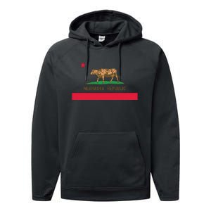 California Style Nebraska State Flag Performance Fleece Hoodie