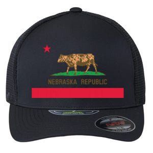 California Style Nebraska State Flag Flexfit Unipanel Trucker Cap