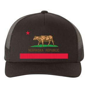 California Style Nebraska State Flag Yupoong Adult 5-Panel Trucker Hat