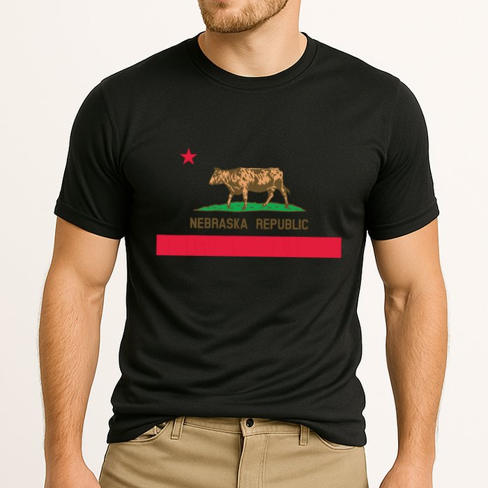 California Style Nebraska State Flag Cooling Performance Crew T-Shirt