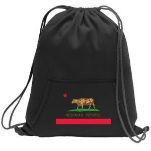 California Style Nebraska State Flag Sweatshirt Cinch Pack Bag