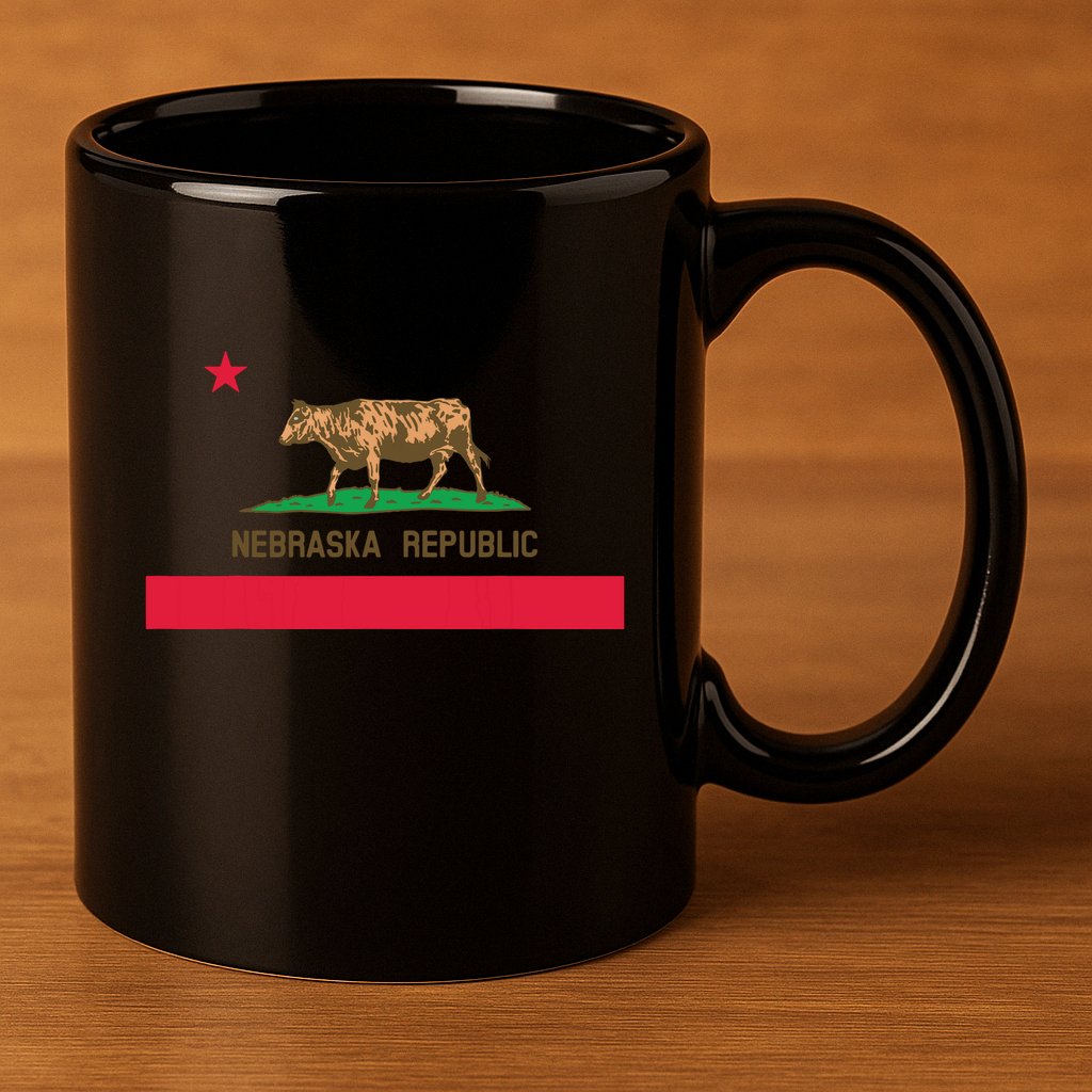 California Style Nebraska State Flag 11oz C Handle Ceramic Mug
