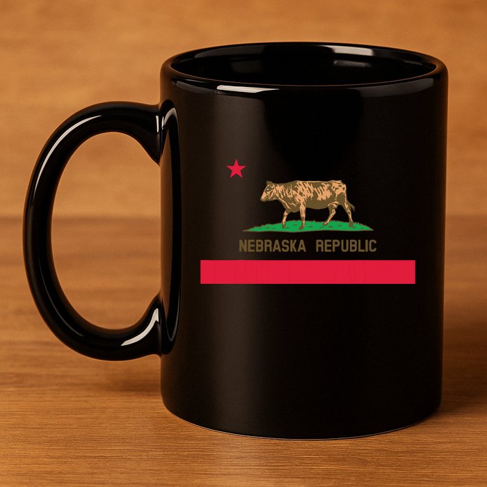 California Style Nebraska State Flag 11oz C Handle Ceramic Mug
