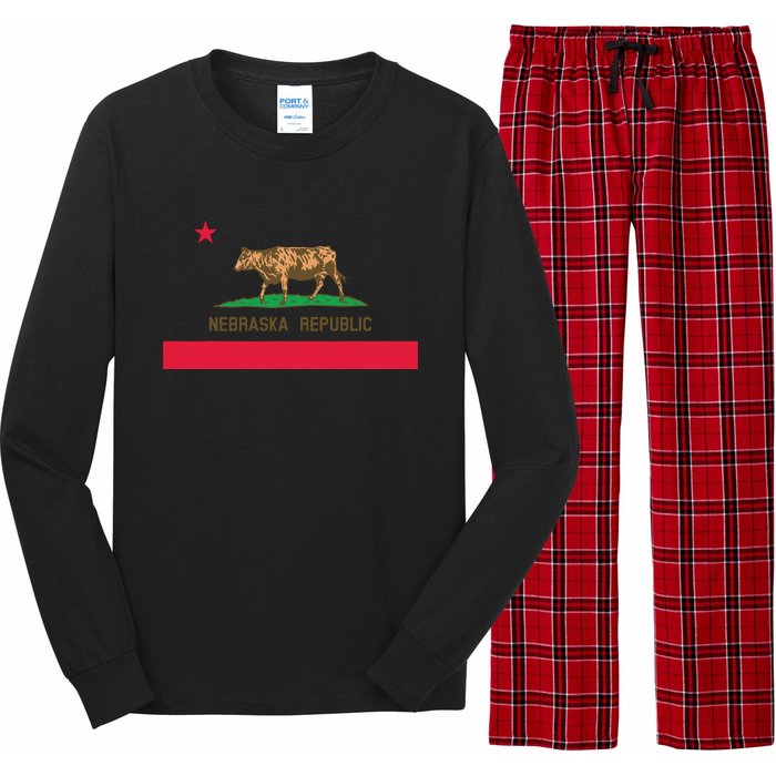 California Style Nebraska State Flag Long Sleeve Pajama Set