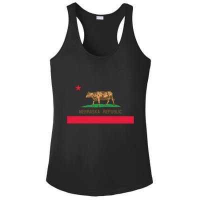 California Style Nebraska State Flag Ladies PosiCharge Competitor Racerback Tank