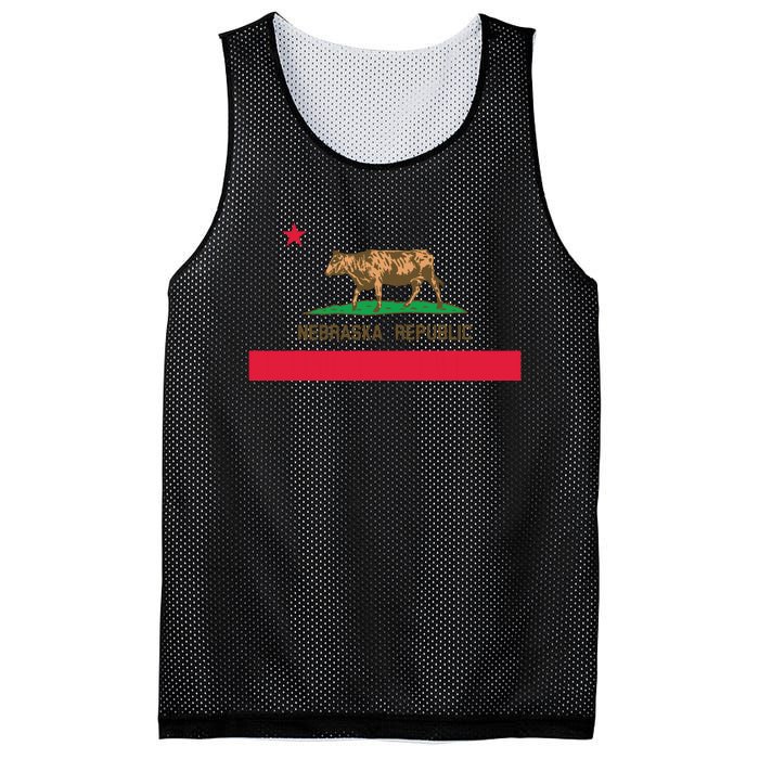 California Style Nebraska State Flag Mesh Reversible Basketball Jersey Tank