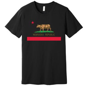 California Style Nebraska State Flag Premium T-Shirt