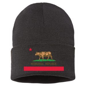 California Style Nebraska State Flag Sustainable Knit Beanie