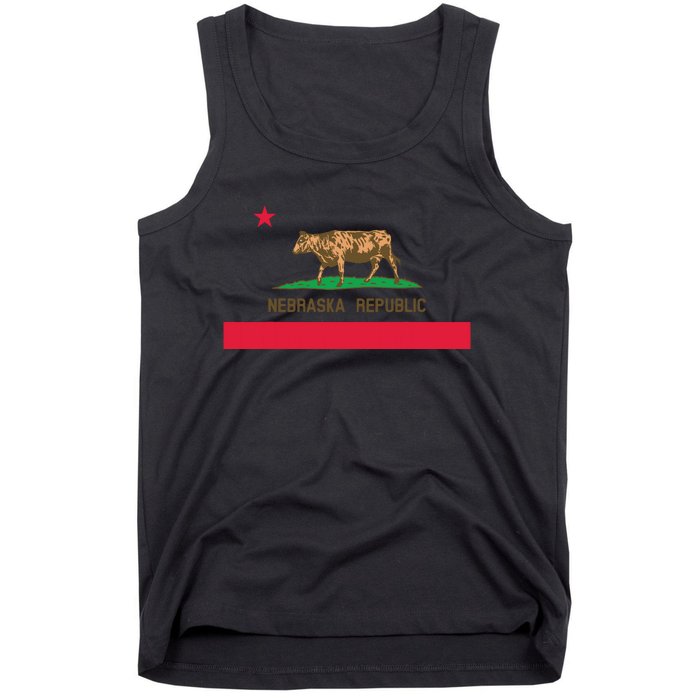 California Style Nebraska State Flag Tank Top