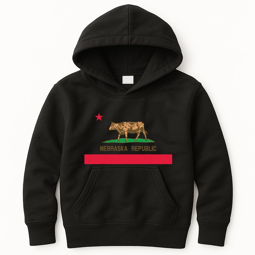 California Style Nebraska State Flag Kids Hoodie