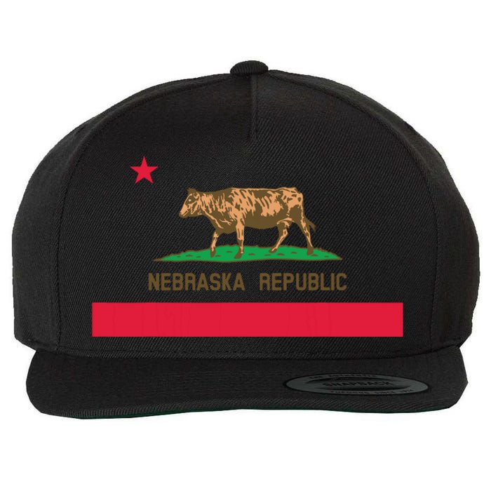 California Style Nebraska State Flag Wool Snapback Cap