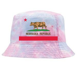 California Style Nebraska State Flag Tie-Dyed Bucket Hat