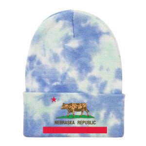 California Style Nebraska State Flag Tie Dye 12in Knit Beanie