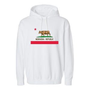 California Style Nebraska State Flag Garment-Dyed Fleece Hoodie