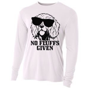 Cocker Spaniel No Fluffs Given Dog Mom Dad Funny Cooling Performance Long Sleeve Crew