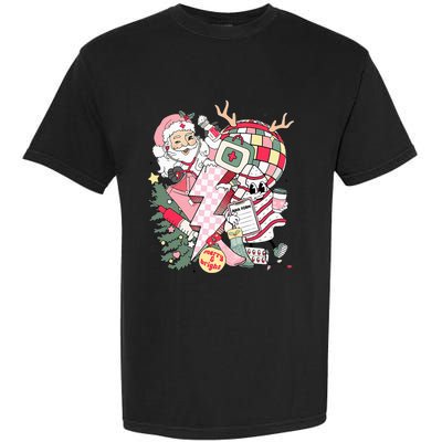 Christmas Santa Nurse Disco Ball Rn Cna Icu Med Surg Picu Garment-Dyed Heavyweight T-Shirt