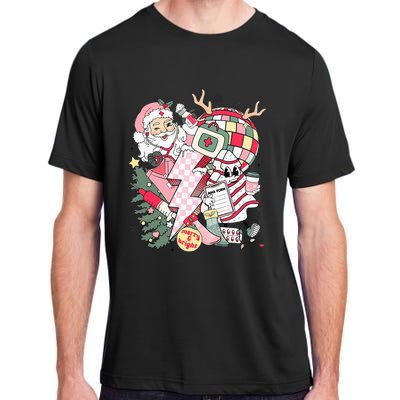 Christmas Santa Nurse Disco Ball Rn Cna Icu Med Surg Picu Adult ChromaSoft Performance T-Shirt