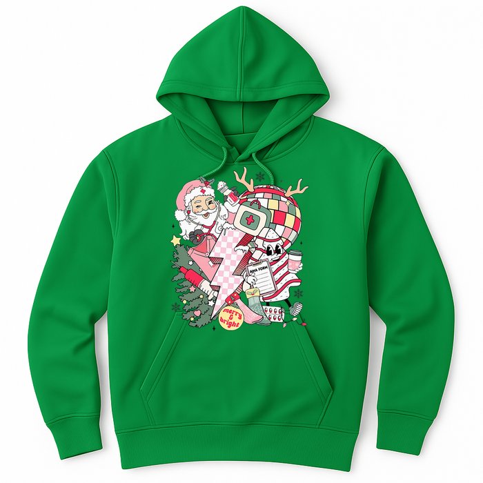 Christmas Santa Nurse Disco Ball Rn Cna Icu Med Surg Picu Hoodie