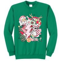 Christmas Santa Nurse Disco Ball Rn Cna Icu Med Surg Picu Sweatshirt