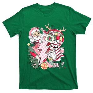 Christmas Santa Nurse Disco Ball Rn Cna Icu Med Surg Picu T-Shirt