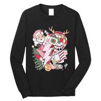 Christmas Santa Nurse Disco Ball Rn Cna Icu Med Surg Picu Long Sleeve Shirt