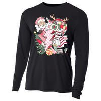 Christmas Santa Nurse Disco Ball Rn Cna Icu Med Surg Picu Cooling Performance Long Sleeve Crew