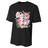 Christmas Santa Nurse Disco Ball Rn Cna Icu Med Surg Picu Performance Sprint T-Shirt