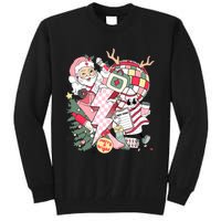 Christmas Santa Nurse Disco Ball Rn Cna Icu Med Surg Picu Tall Sweatshirt