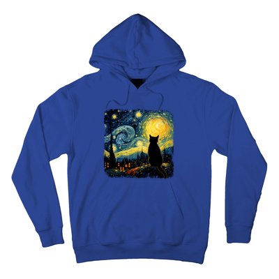 Cat Starry Night Van Gogh Cat For Cat Lover Cat Mom Cat Dad Hoodie