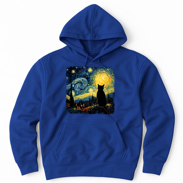 Cat Starry Night Van Gogh Cat For Cat Lover Cat Mom Cat Dad Hoodie