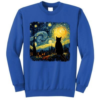 Cat Starry Night Van Gogh Cat For Cat Lover Cat Mom Cat Dad Sweatshirt