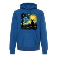 Cat Starry Night Van Gogh Cat For Cat Lover Cat Mom Cat Dad Premium Hoodie