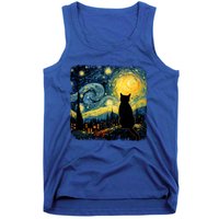 Cat Starry Night Van Gogh Cat For Cat Lover Cat Mom Cat Dad Tank Top