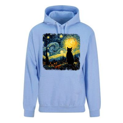 Cat Starry Night Van Gogh Cat For Cat Lover Cat Mom Cat Dad Unisex Surf Hoodie