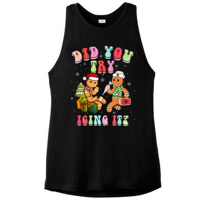 Christmas School Nurse Xmas Did You Try Icing It Gingerbread Ladies PosiCharge Tri-Blend Wicking Tank