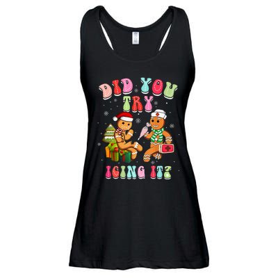 Christmas School Nurse Xmas Did You Try Icing It Gingerbread Ladies Essential Flowy Tank