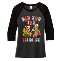 Christmas School Nurse Xmas Did You Try Icing It Gingerbread Women's Tri-Blend 3/4-Sleeve Raglan Shirt