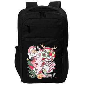 Christmas Santa Nurse Disco Ball Rn Cna Icu Med Surg Picu Impact Tech Backpack