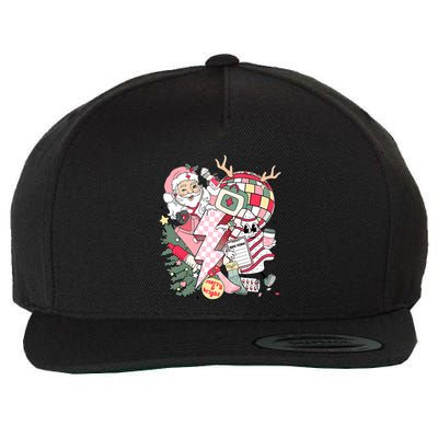 Christmas Santa Nurse Disco Ball Rn Cna Icu Med Surg Picu Wool Snapback Cap