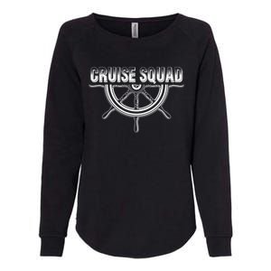 Cruise Squad Nautical Wooden Ship Steering Wheel Cruising Gift Womens California Wash Sweatshirt