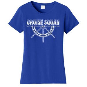 Cruise Squad Nautical Wooden Ship Steering Wheel Cruising Gift Women's T-Shirt