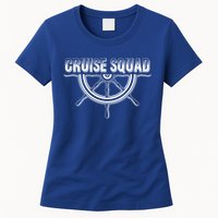 Cruise Squad Nautical Wooden Ship Steering Wheel Cruising Gift Women's T-Shirt