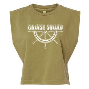 Cruise Squad Nautical Wooden Ship Steering Wheel Cruising Gift Garment-Dyed Women's Muscle Tee