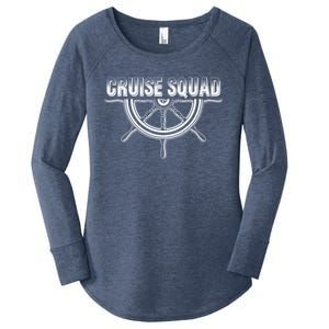 Cruise Squad Nautical Wooden Ship Steering Wheel Cruising Gift Women's Perfect Tri Tunic Long Sleeve Shirt