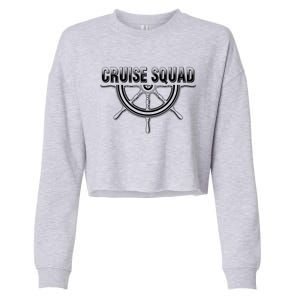 Cruise Squad Nautical Wooden Ship Steering Wheel Cruising Gift Cropped Pullover Crew