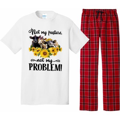 Cow Sunflowers Not My Pasture Not My Problem Pajama Set