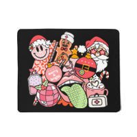 Christmas Santa Nurse Disco Ball Rn Cna Icu Med Surg Picu Mousepad